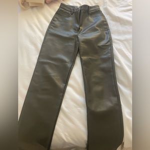 Aritzia grey leather trouser